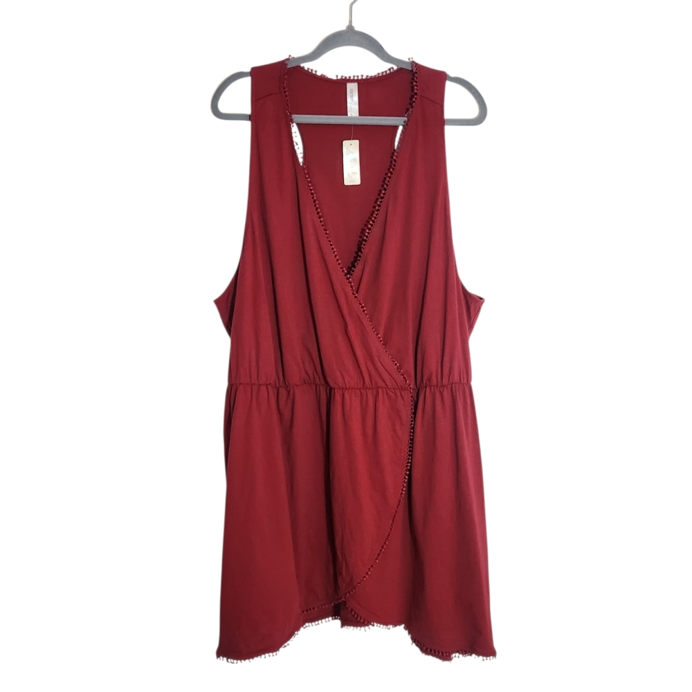Swim by Cacique Red Swim Cover Dress Size 26/28 NWT